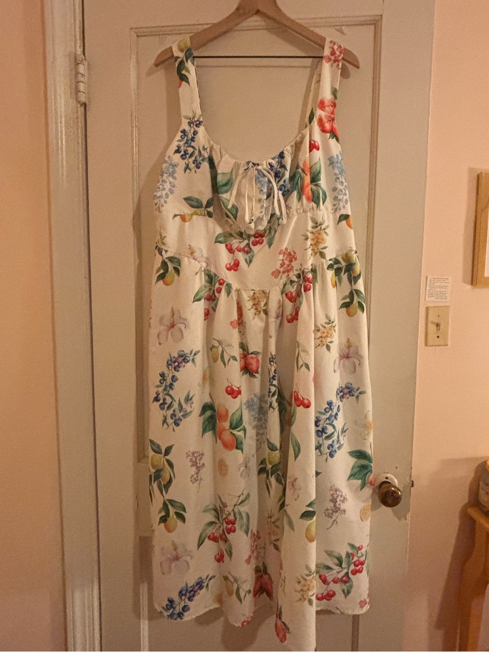 Fruit and floral milkmaid dress